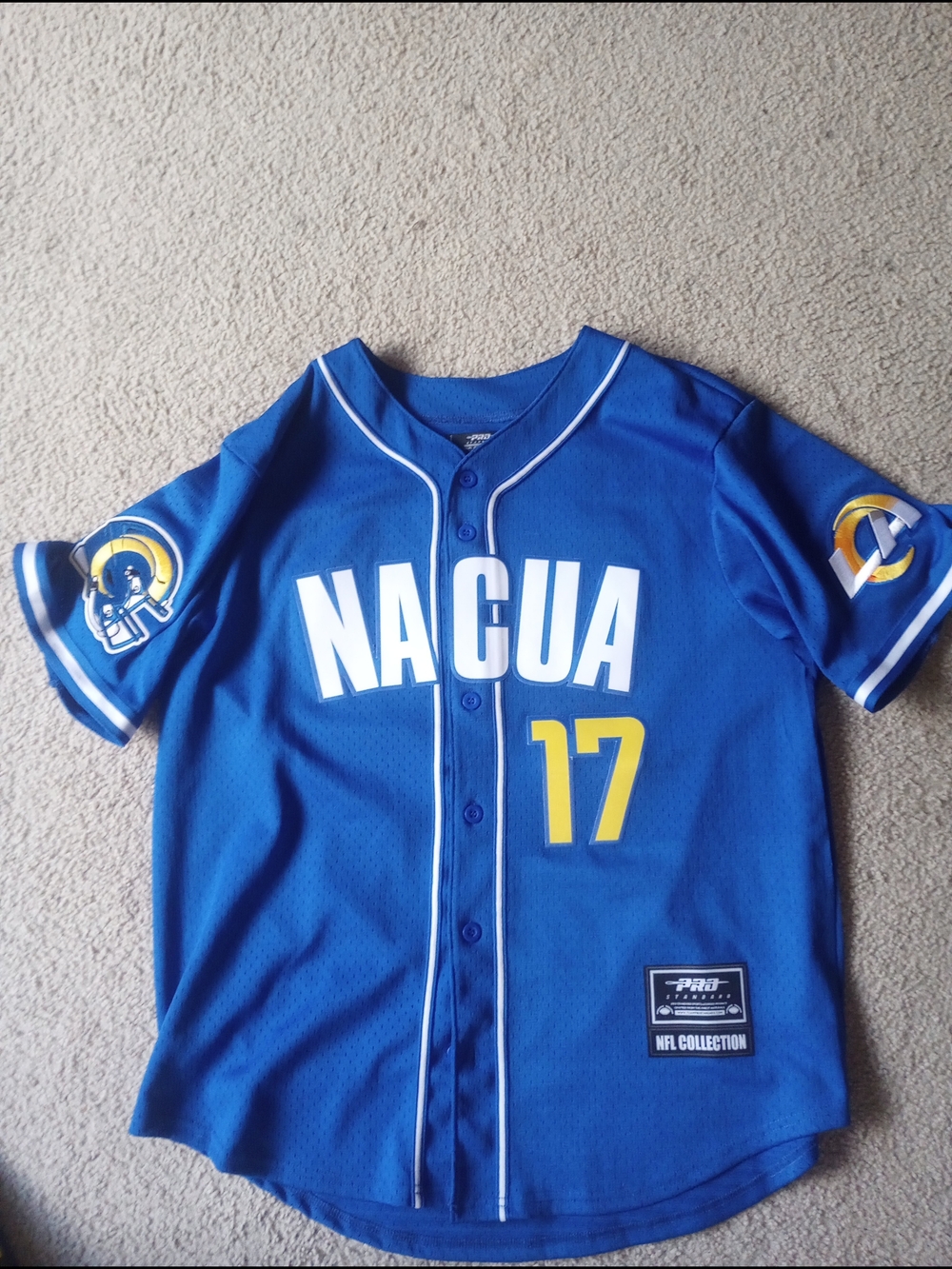 Pro Standard LA Rams Puka Nacua Button Up Jersey.